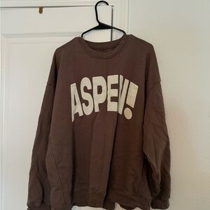 Daily Drills Brown Sweater with White Print